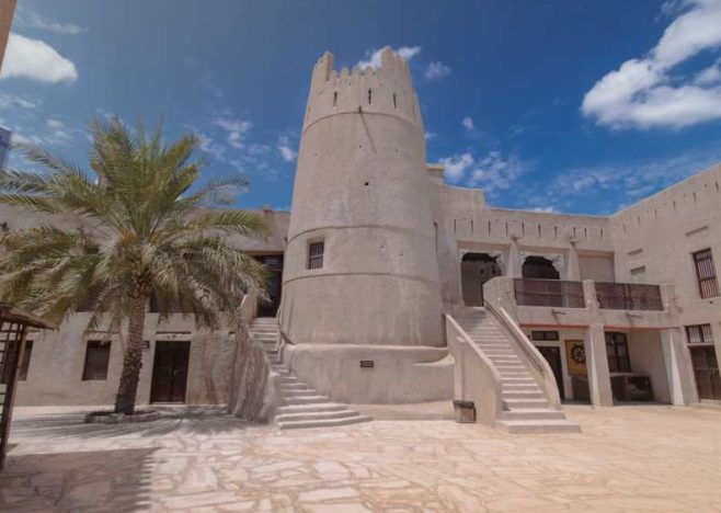 Historic,Fort,At,The,Museum,Of,Ajman,Timelapse,Hyperlapse,With