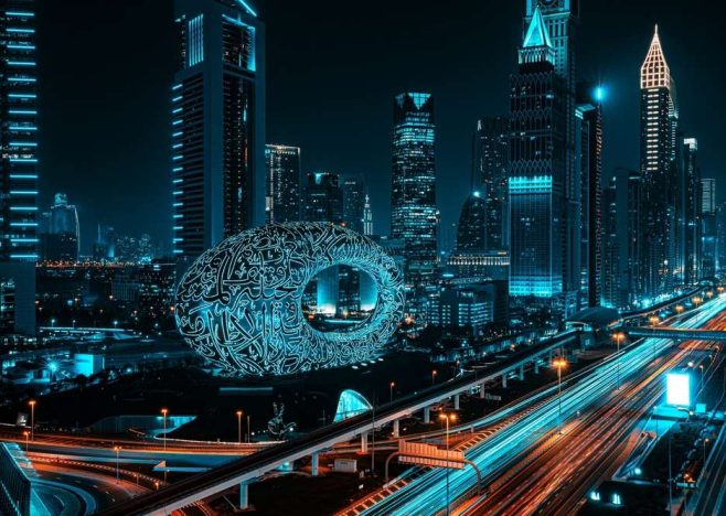 Futuristic,Photo,Of,Museum,Of,The,Future,In,Dubai,At