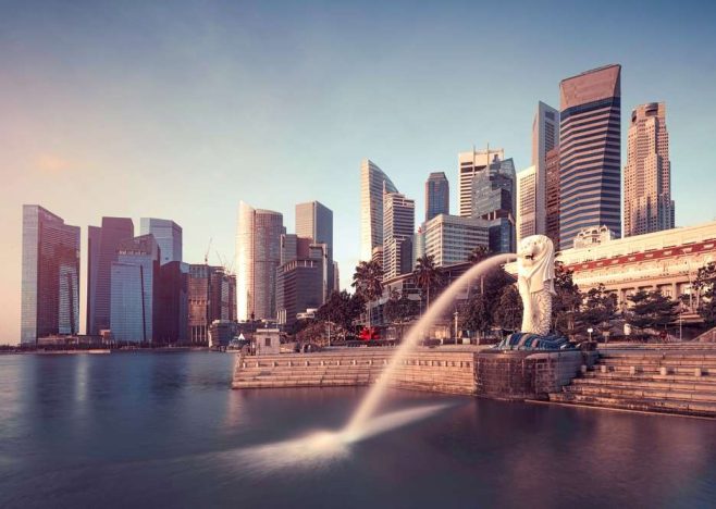 Singapore,City,,Sunset,And,Sunrise,Downtown,Of,Singapore,Is,Office